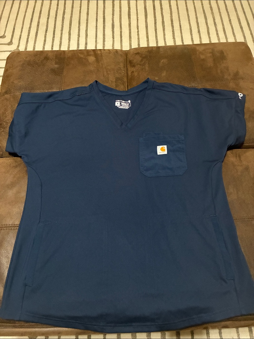 Carhartt Navy V-Neck scrub top